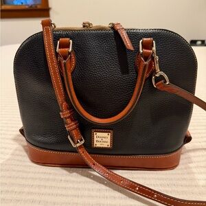 Dooney & Bourke Black and Brown Women's Zip Zip Satchel